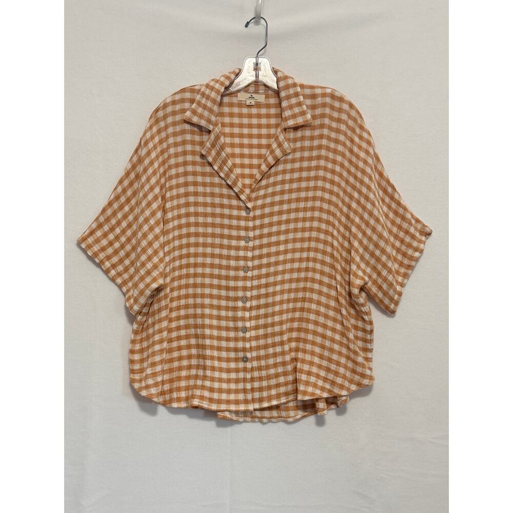 Rip Curl Premium Surf Check Shirt Short Sleeve Button Gauze Medium Beach Surf - Picture 2 of 13
